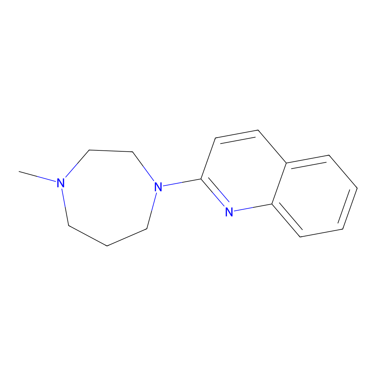 2-(4-Methyl-1,4-diazepan-1-yl)quinoline molecular structure, CAS 2034510-98-8