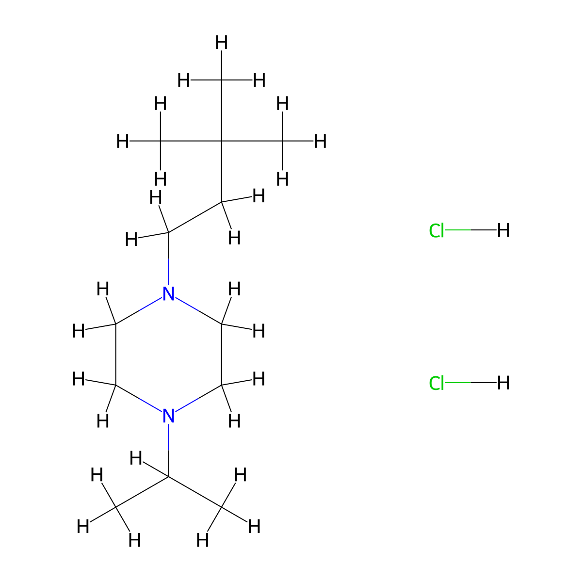 1-(3,3-Dimethylbutyl)-4-isopropylpiperazine dihydrochloride molecular structure, CAS 2034511-25-4