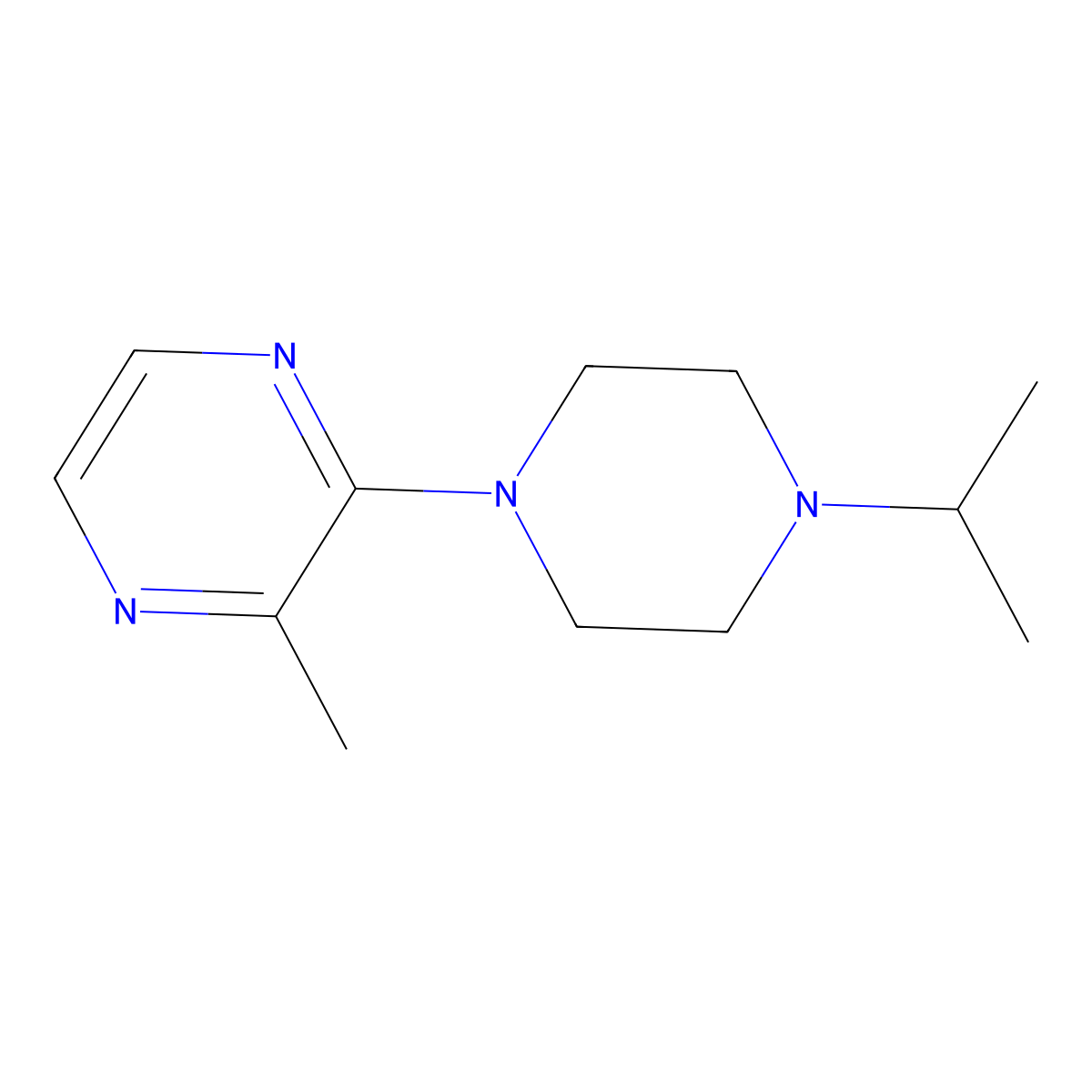 2-(4-Isopropylpiperazin-1-yl)-3-methylpyrazine molecular structure, CAS 2034511-31-2
