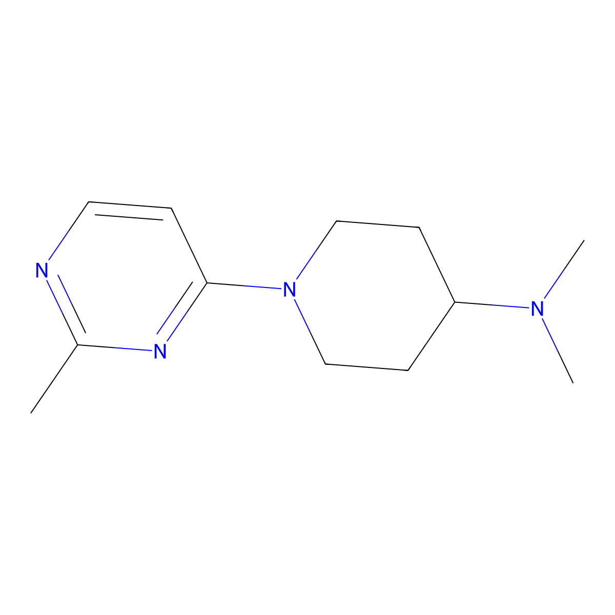 N,N-dimethyl-1-(2-methylpyrimidin-4-yl)piperidin-4-amine molecular structure, CAS 2034511-41-4
