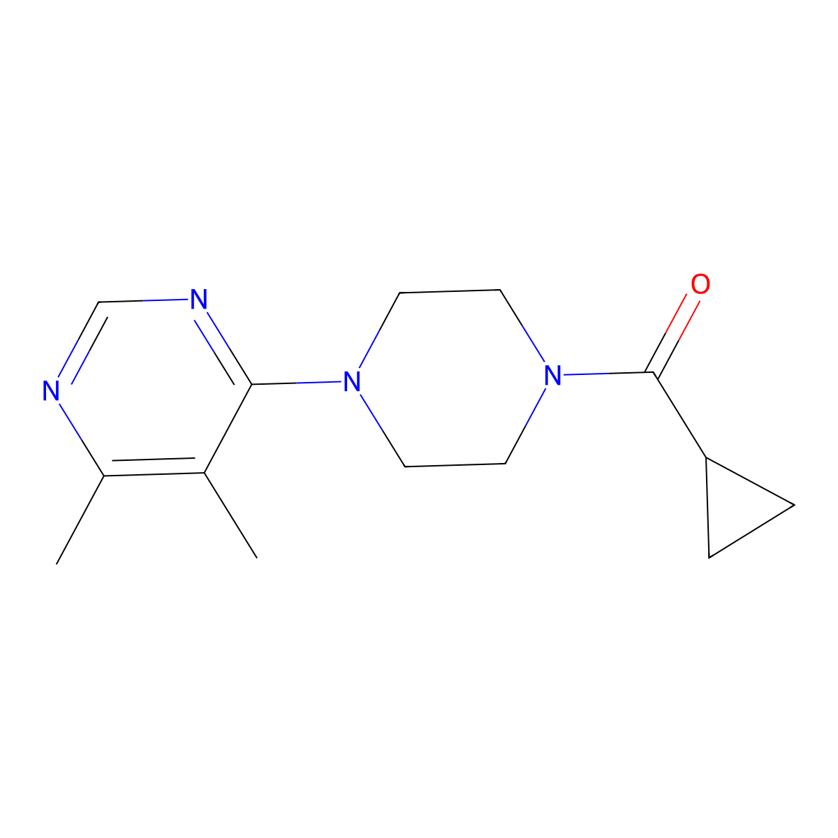 4-(4-Cyclopropanecarbonylpiperazin-1-yl)-5,6-dimethylpyrimidine molecular structure, CAS 2034511-46-9