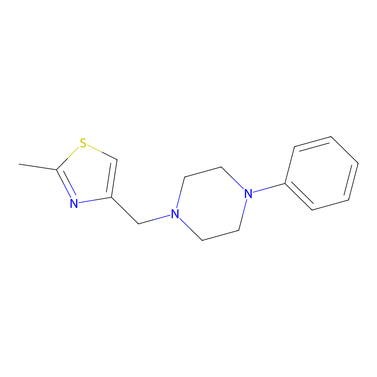 2-Methyl-4-((4-phenylpiperazin-1-yl)methyl)thiazole molecular structure, CAS 2034511-57-2