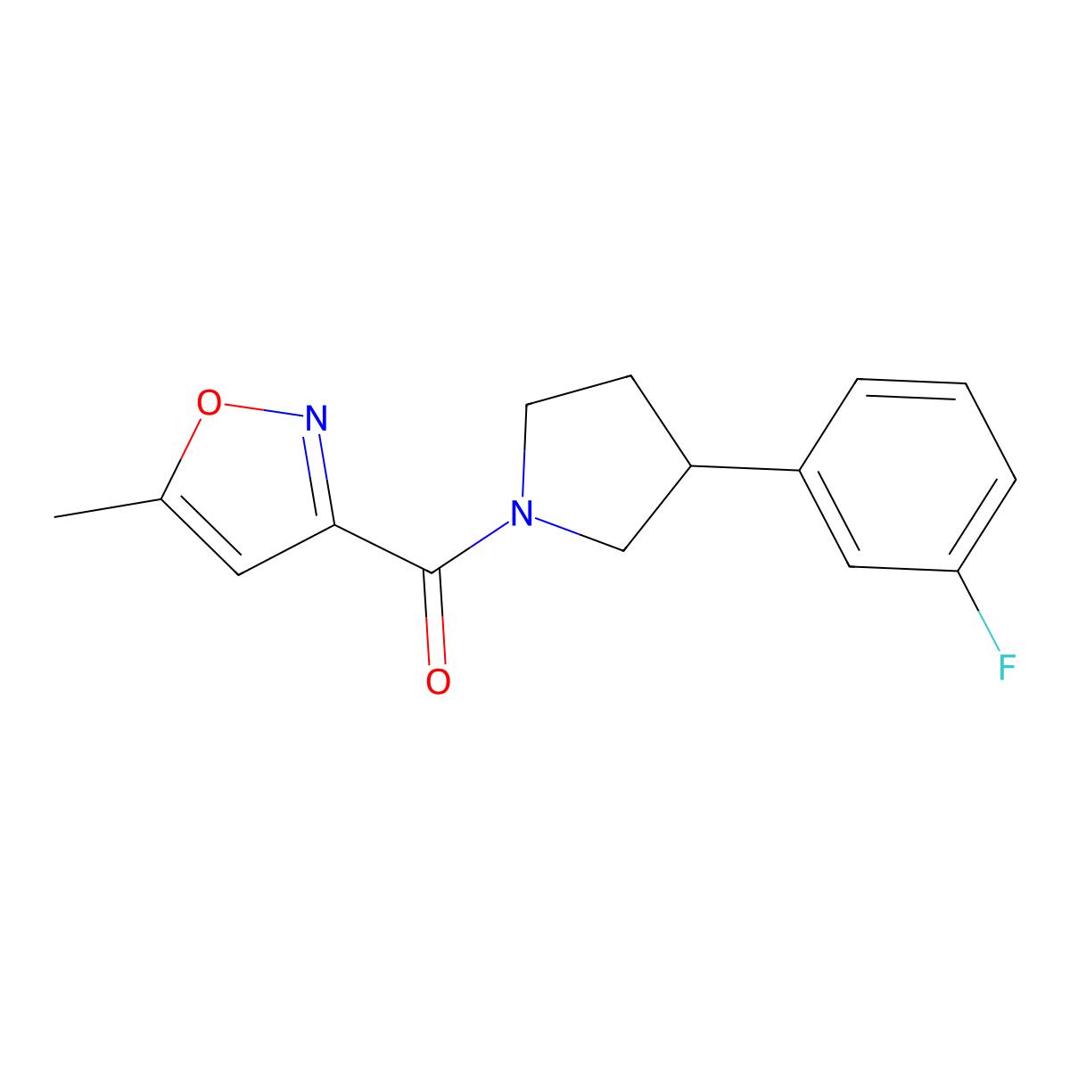(3-(3-Fluorophenyl)pyrrolidin-1-yl)(5-methylisoxazol-3-yl)methanone molecular structure, CAS 2034511-76-5
