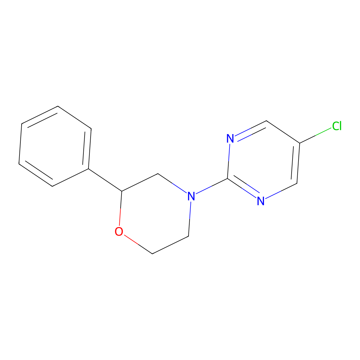 4-(5-Chloropyrimidin-2-yl)-2-phenylmorpholine molecular structure, CAS 2034511-81-2