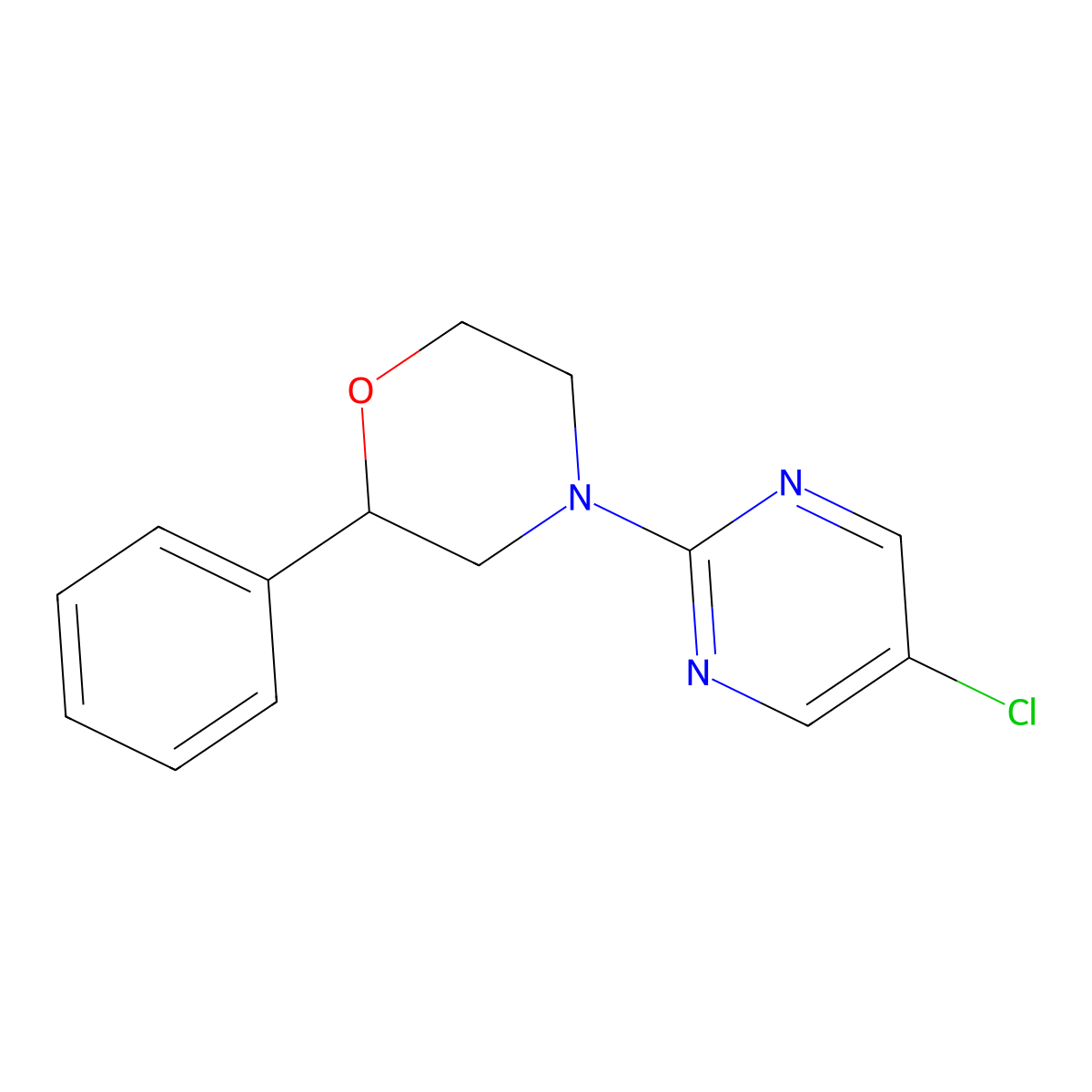 4-(5-Chloropyrimidin-2-yl)-2-phenylmorpholine molecular structure, CAS 2034511-81-2