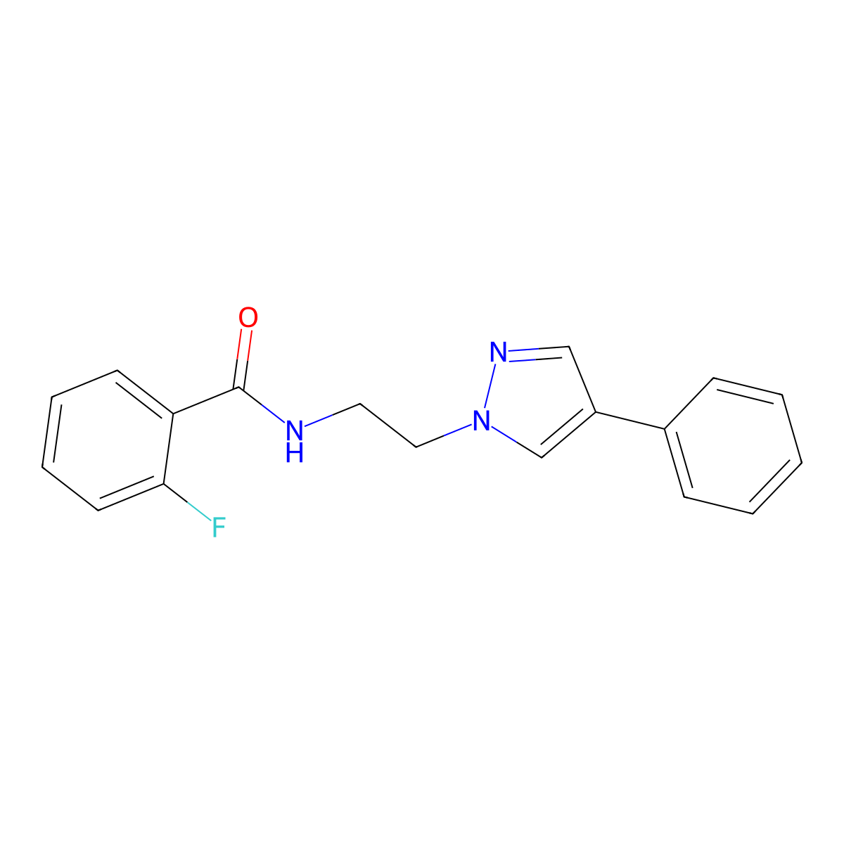 2-fluoro-N-(2-(4-phenyl-1H-pyrazol-1-yl)ethyl)benzamide molecular structure, CAS 2034511-93-6
