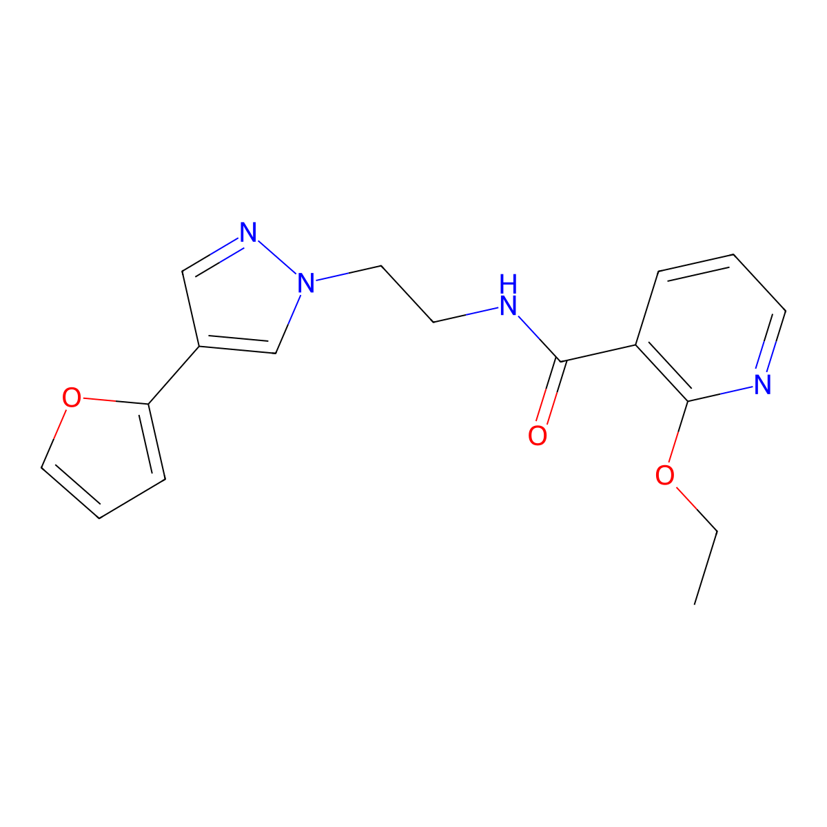2-ethoxy-N-(2-(4-(furan-2-yl)-1H-pyrazol-1-yl)ethyl)nicotinamide molecular structure, CAS 2034512-12-2