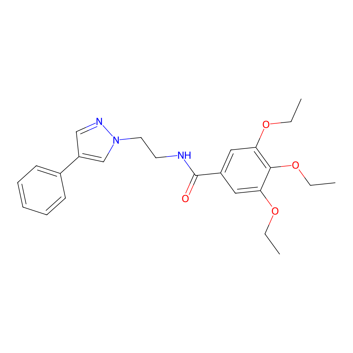 3,4,5-triethoxy-N-[2-(4-phenyl-1H-pyrazol-1-yl)ethyl]benzamide molecular structure, CAS 2034512-19-9