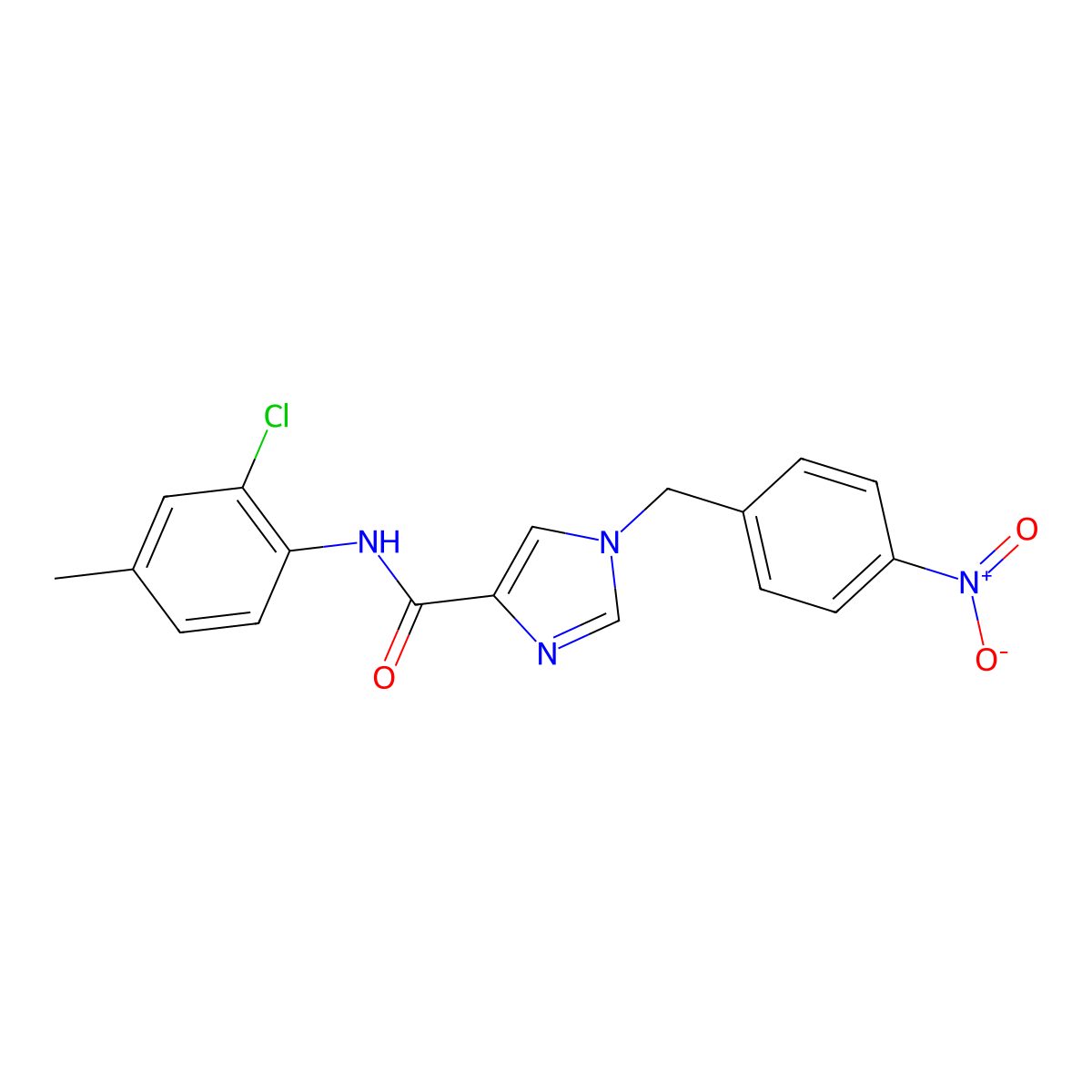 N-(2-chloro-4-methylphenyl)-1-[(4-nitrophenyl)methyl]-1H-imidazole-4-carboxamide molecular structure, CAS 2034512-23-5