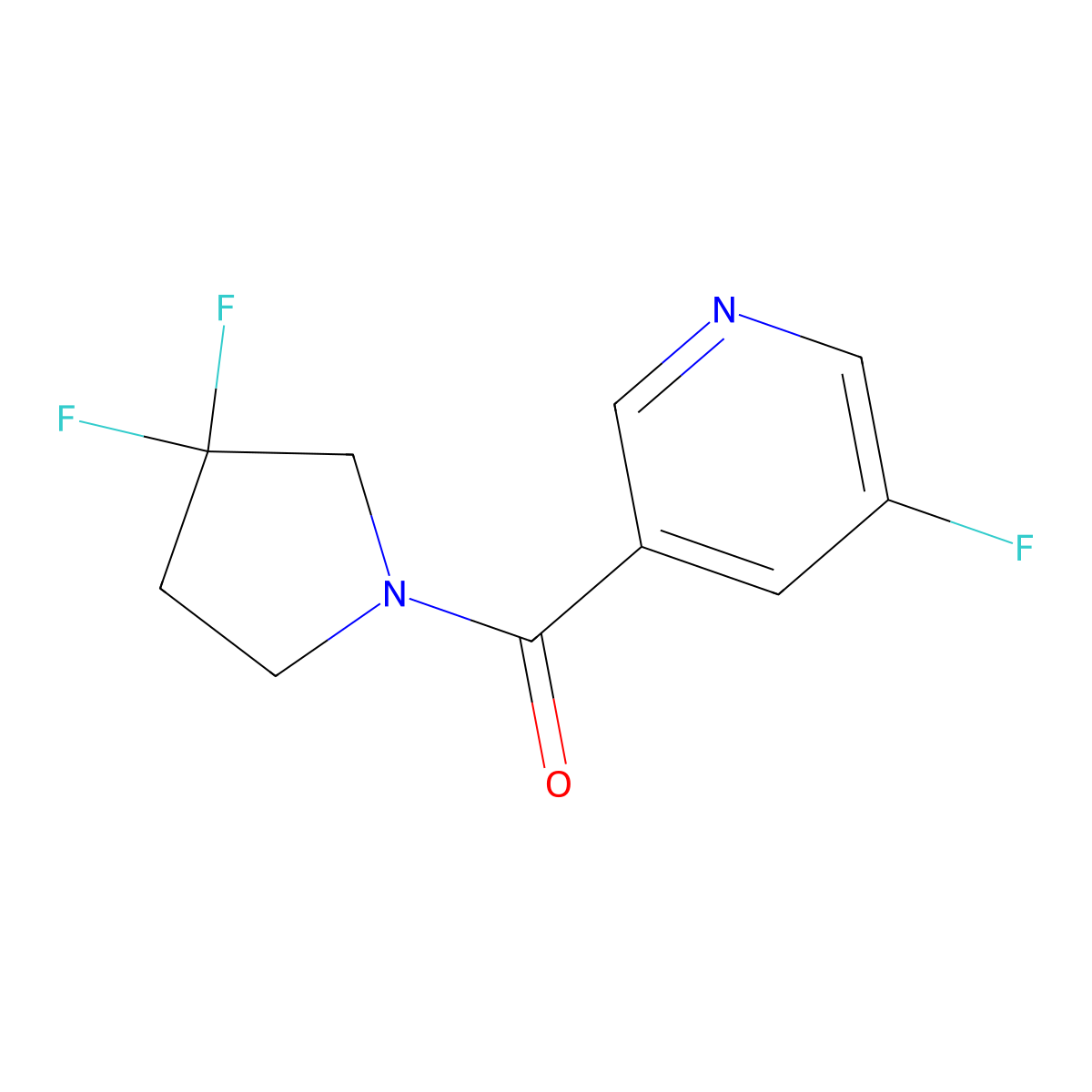 (3,3-Difluoropyrrolidin-1-yl)(5-fluoropyridin-3-yl)methanone molecular structure, CAS 2034512-24-6