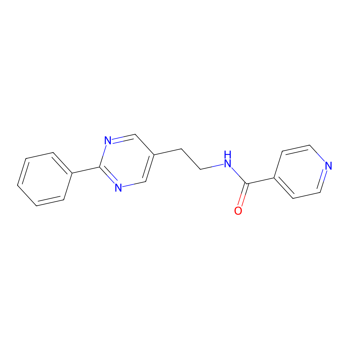 N-(2-(2-phenylpyrimidin-5-yl)ethyl)isonicotinamide molecular structure, CAS 2034512-28-0