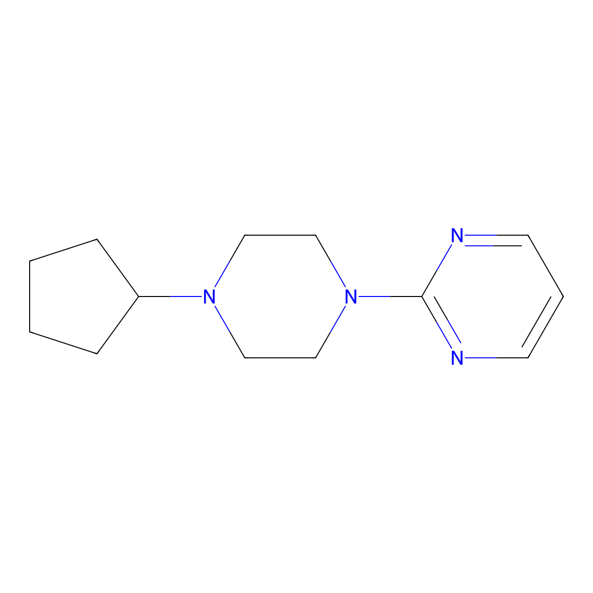 2-(4-Cyclopentylpiperazin-1-yl)pyrimidine molecular structure, CAS 2034512-37-1