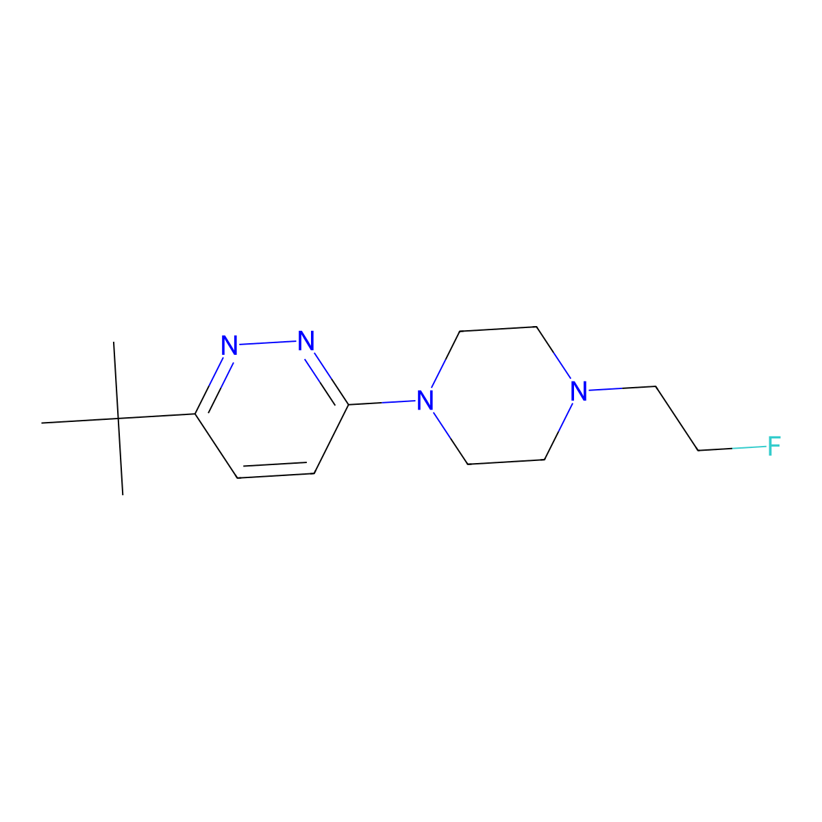 3-Tert-butyl-6-[4-(2-fluoroethyl)piperazin-1-yl]pyridazine molecular structure, CAS 2034512-41-7