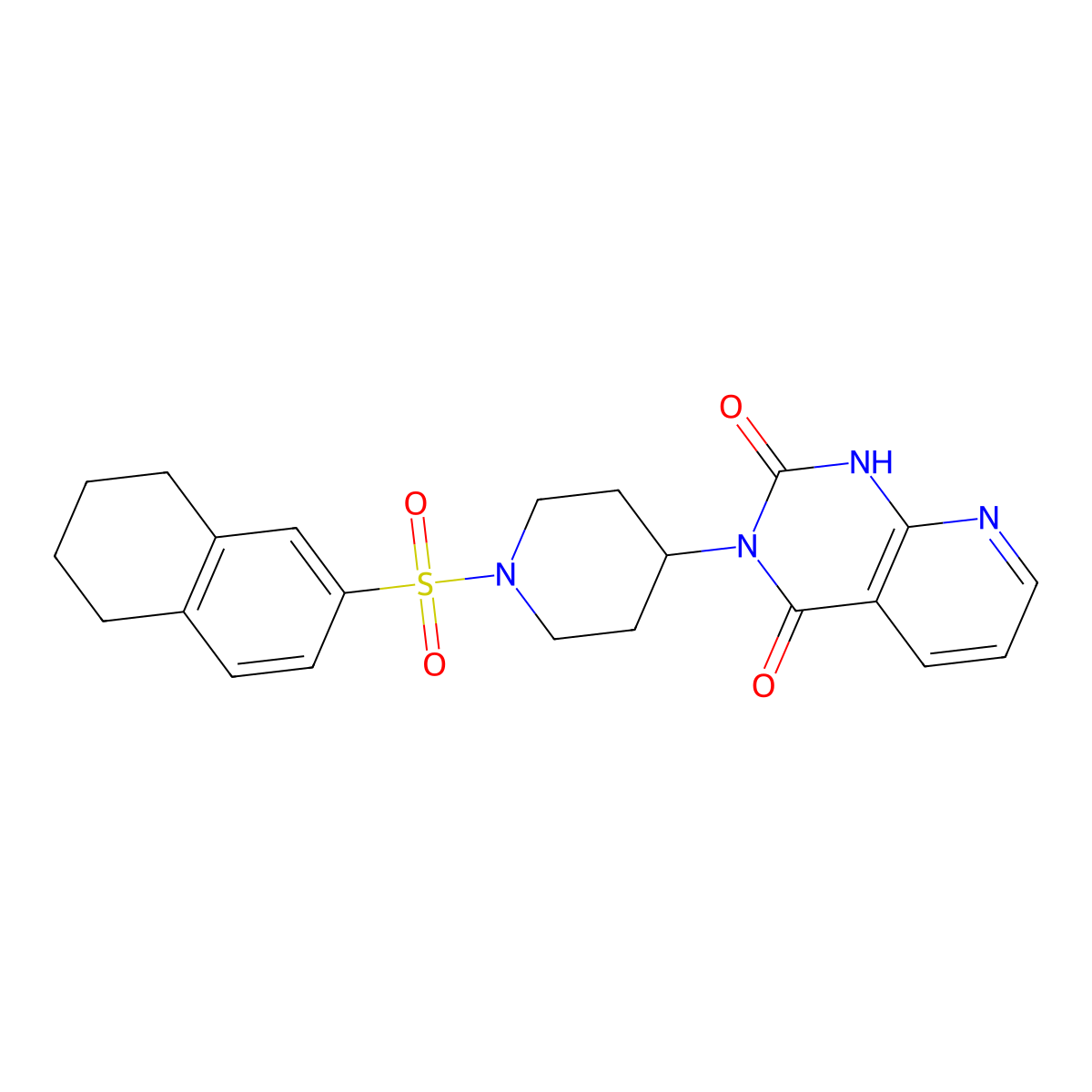 3-(1-((5,6,7,8-tetrahydronaphthalen-2-yl)sulfonyl)piperidin-4-yl)pyrido[2,3-d]pyrimidine-2,4(1H,3H)-dione molecular structure, CAS 2034512-52-0