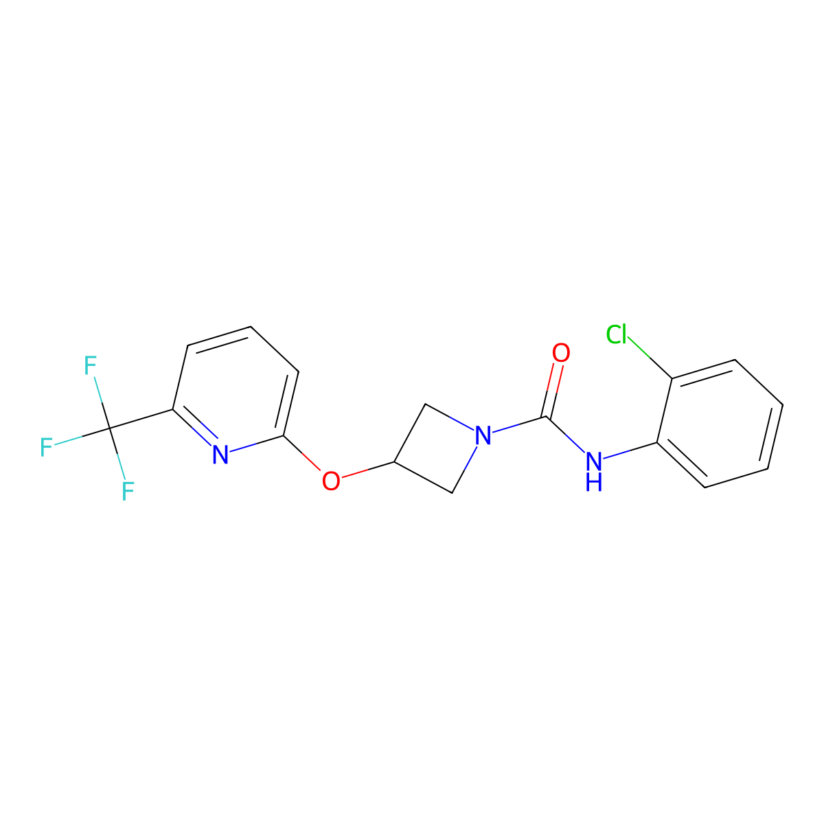 N-(2-chlorophenyl)-3-((6-(trifluoromethyl)pyridin-2-yl)oxy)azetidine-1-carboxamide molecular structure, CAS 2034512-53-1