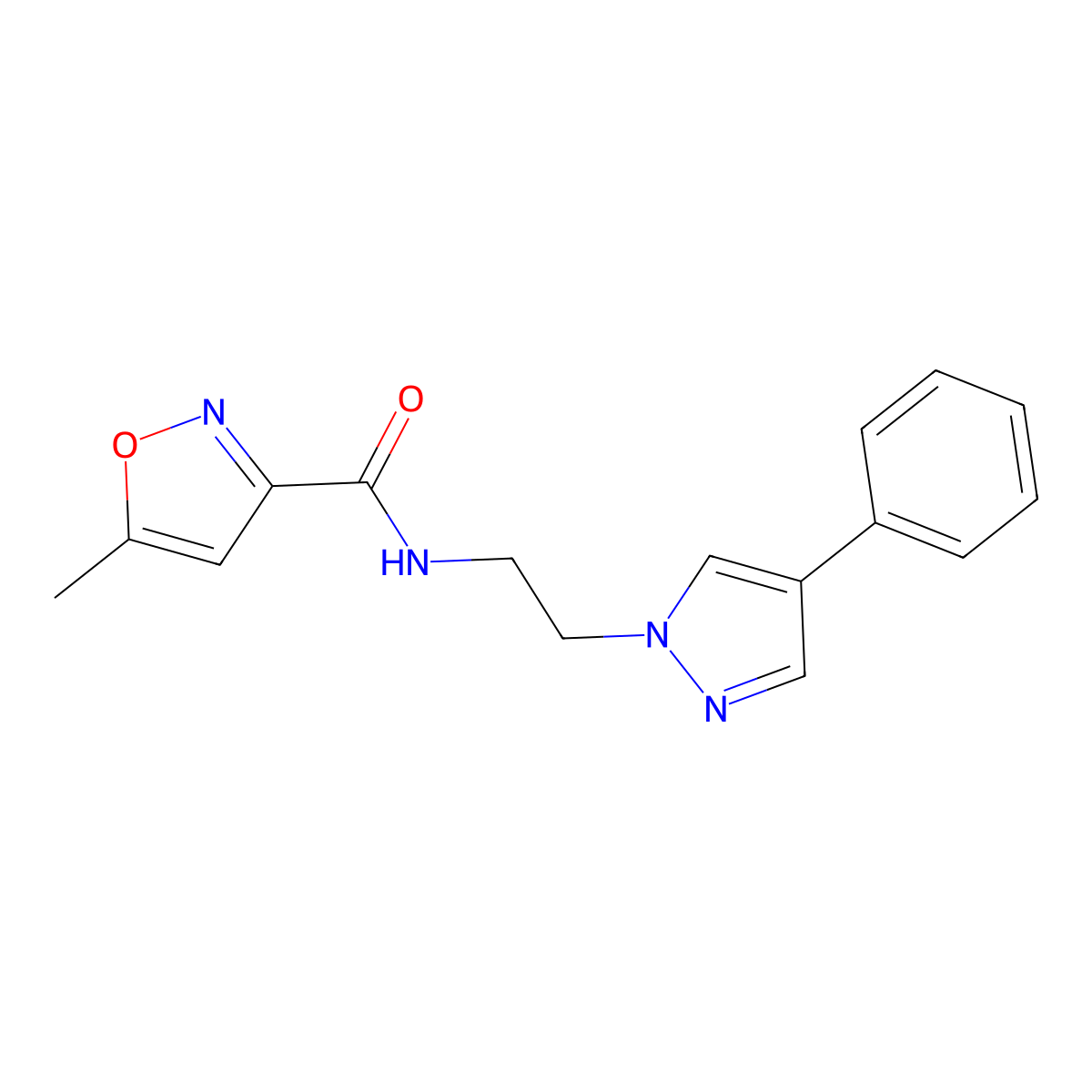 5-methyl-N-(2-(4-phenyl-1H-pyrazol-1-yl)ethyl)isoxazole-3-carboxamide molecular structure, CAS 2034512-54-2