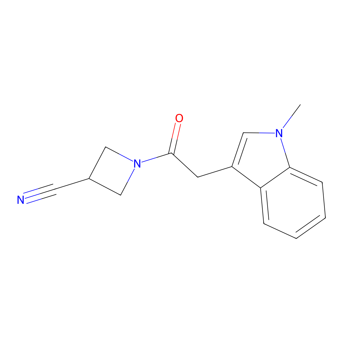 1-[2-(1-methyl-1H-indol-3-yl)acetyl]azetidine-3-carbonitrile molecular structure, CAS 2034512-58-6