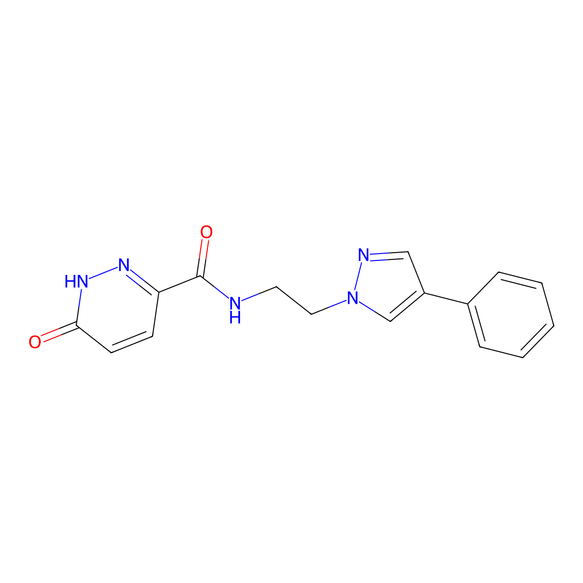 6-oxo-N-(2-(4-phenyl-1H-pyrazol-1-yl)ethyl)-1,6-dihydropyridazine-3-carboxamide molecular structure, CAS 2034512-65-5