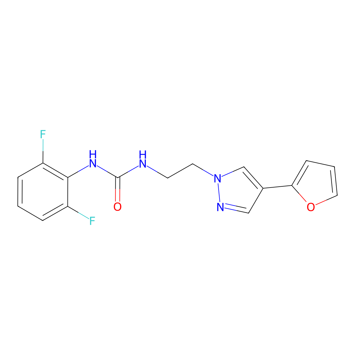 1-(2,6-difluorophenyl)-3-(2-(4-(furan-2-yl)-1H-pyrazol-1-yl)ethyl)urea molecular structure, CAS 2034512-85-9