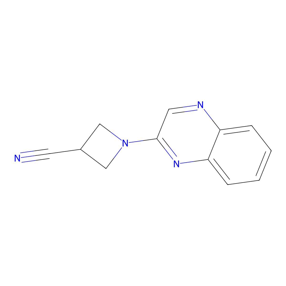 1-(Quinoxalin-2-yl)azetidine-3-carbonitrile molecular structure, CAS 2034512-86-0