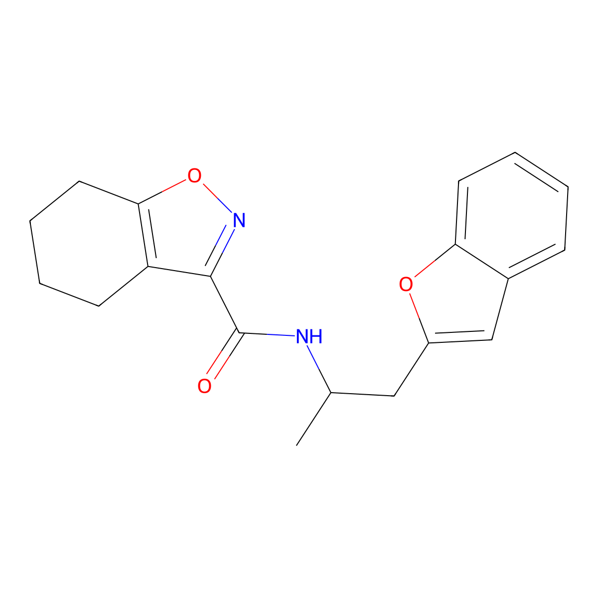 N-(1-(benzofuran-2-yl)propan-2-yl)-4,5,6,7-tetrahydrobenzo[d]isoxazole-3-carboxamide molecular structure, CAS 2034512-99-5