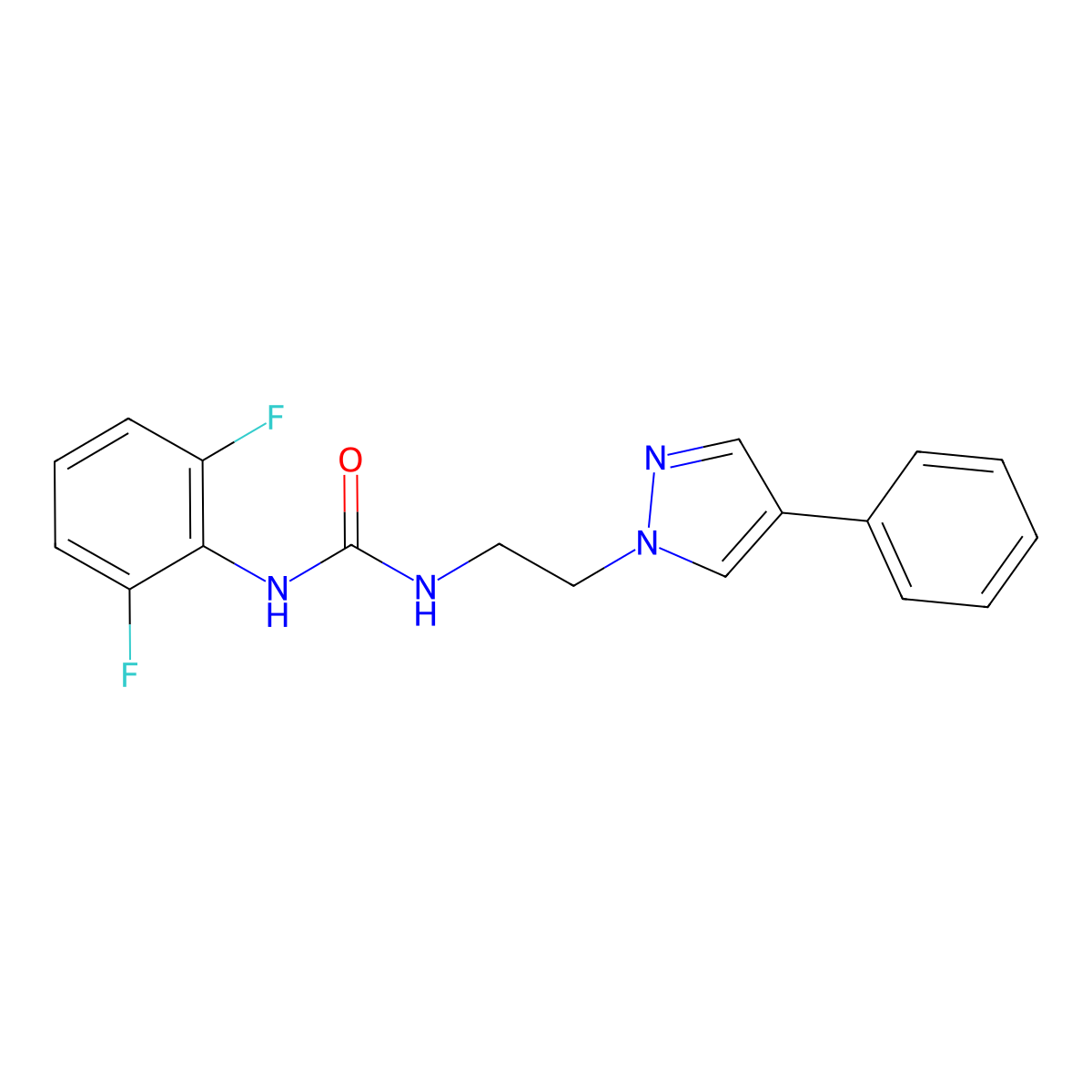 1-(2,6-difluorophenyl)-3-(2-(4-phenyl-1H-pyrazol-1-yl)ethyl)urea molecular structure, CAS 2034513-04-5
