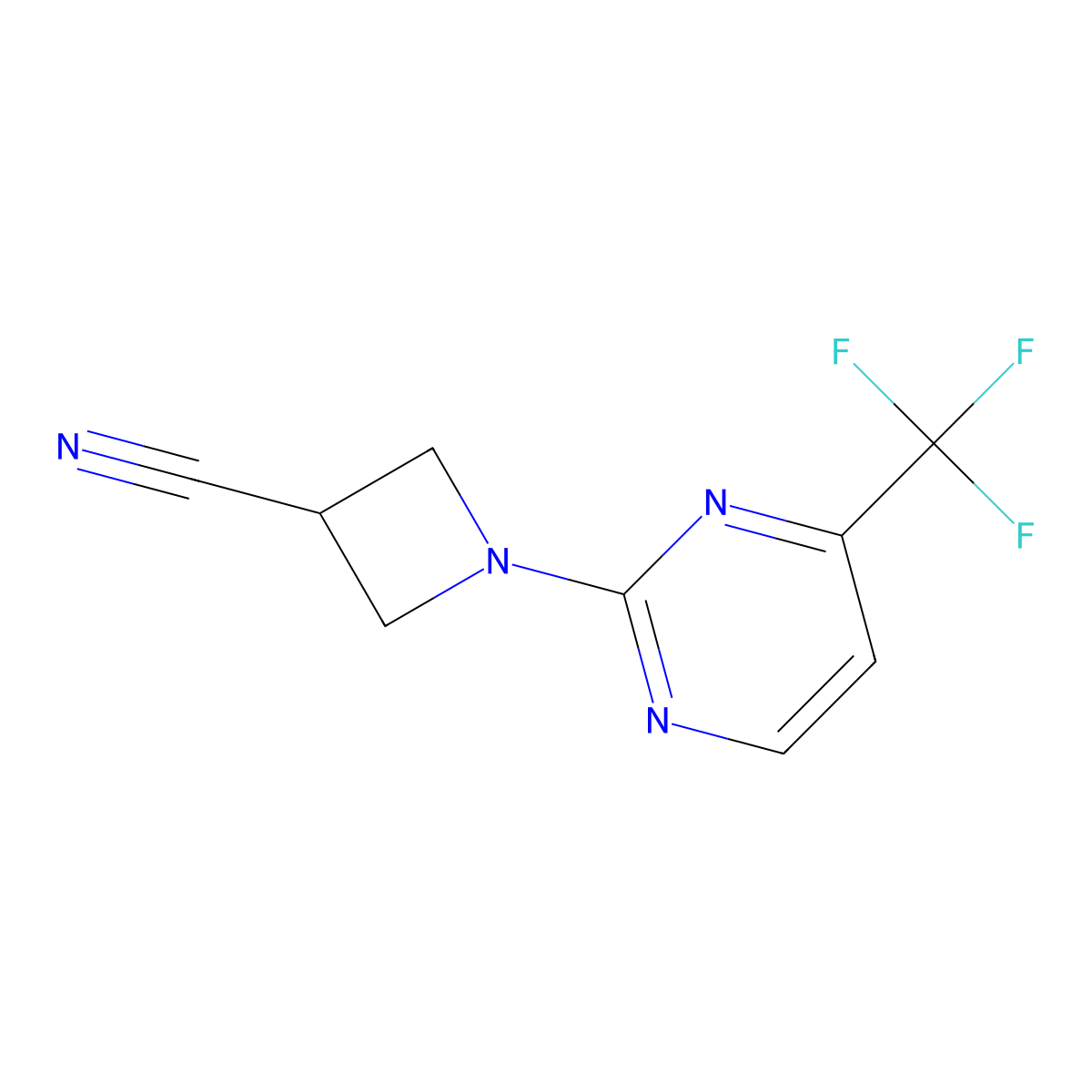 1-[4-(Trifluoromethyl)pyrimidin-2-yl]azetidine-3-carbonitrile molecular structure, CAS 2034513-15-8
