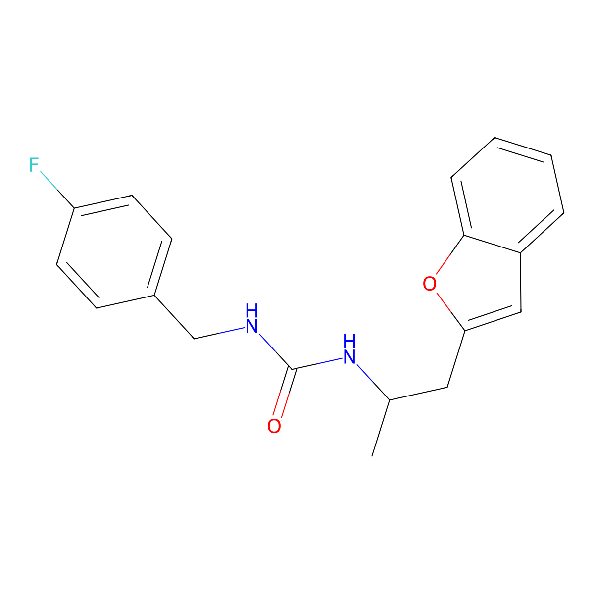 1-(1-(Benzofuran-2-yl)propan-2-yl)-3-(4-fluorobenzyl)urea molecular structure, CAS 2034513-40-9
