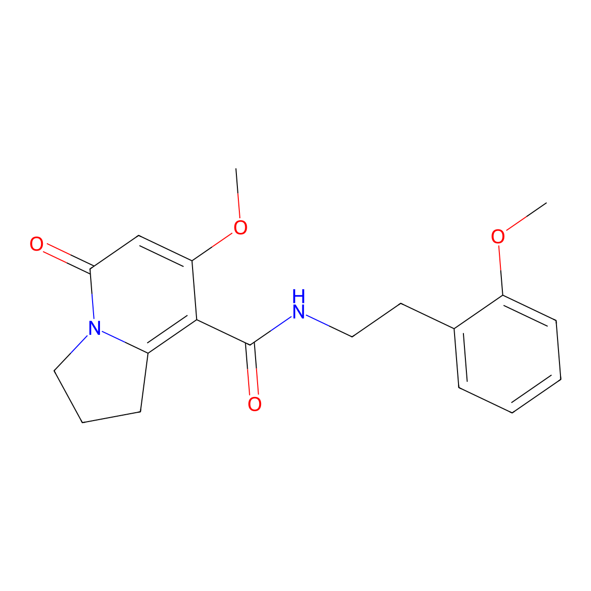 7-methoxy-N-(2-methoxyphenethyl)-5-oxo-1,2,3,5-tetrahydroindolizine-8-carboxamide molecular structure, CAS 2034513-41-0
