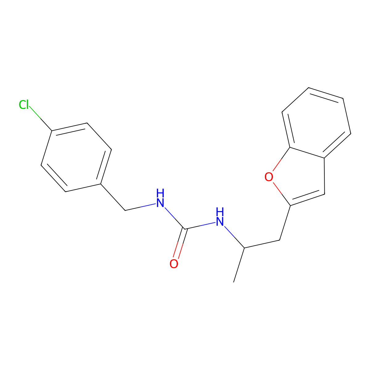 1-(1-(Benzofuran-2-yl)propan-2-yl)-3-(4-chlorobenzyl)urea molecular structure, CAS 2034513-47-6