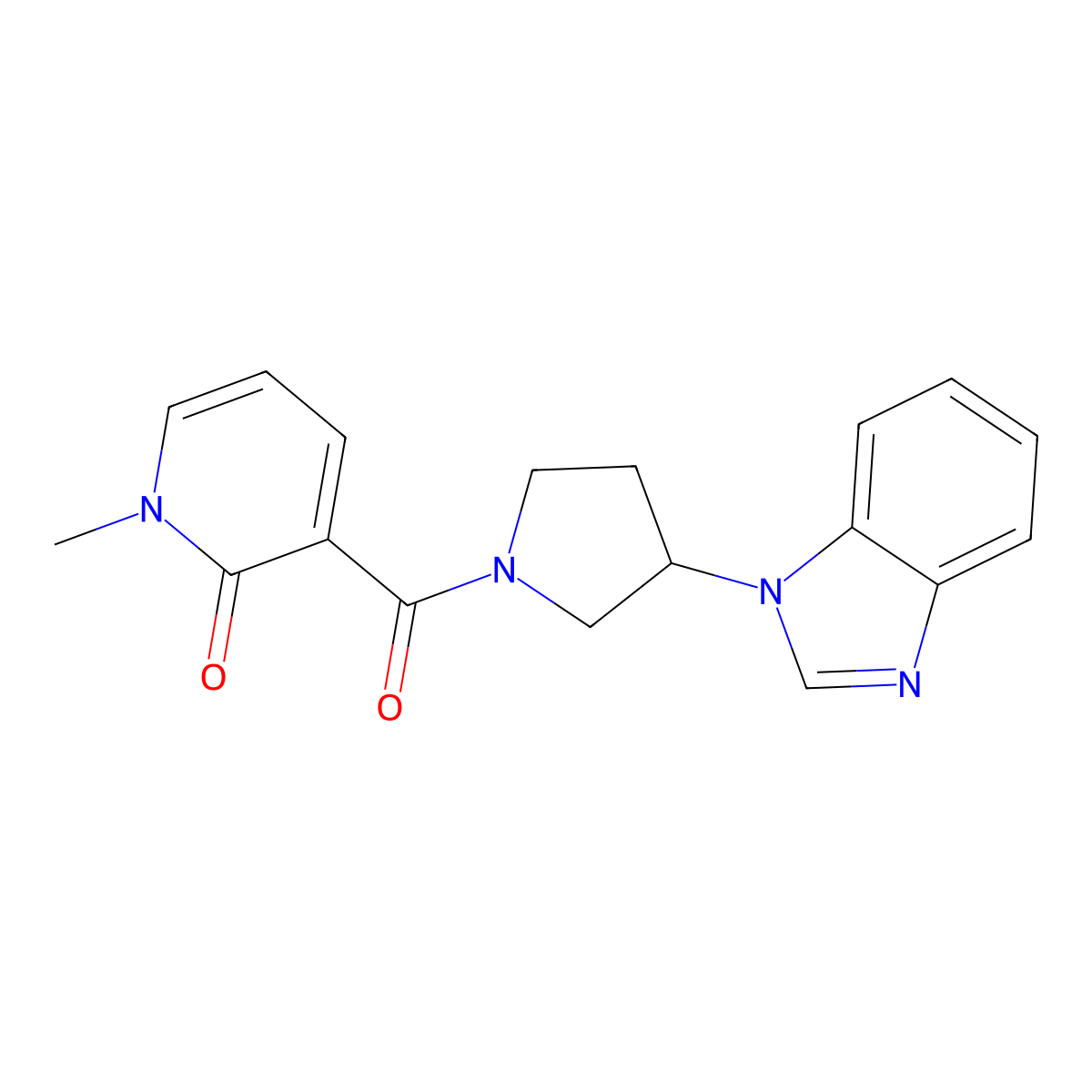 3-(3-(1H-benzo[d]imidazol-1-yl)pyrrolidine-1-carbonyl)-1-methylpyridin-2(1H)-one molecular structure, CAS 2034513-52-3