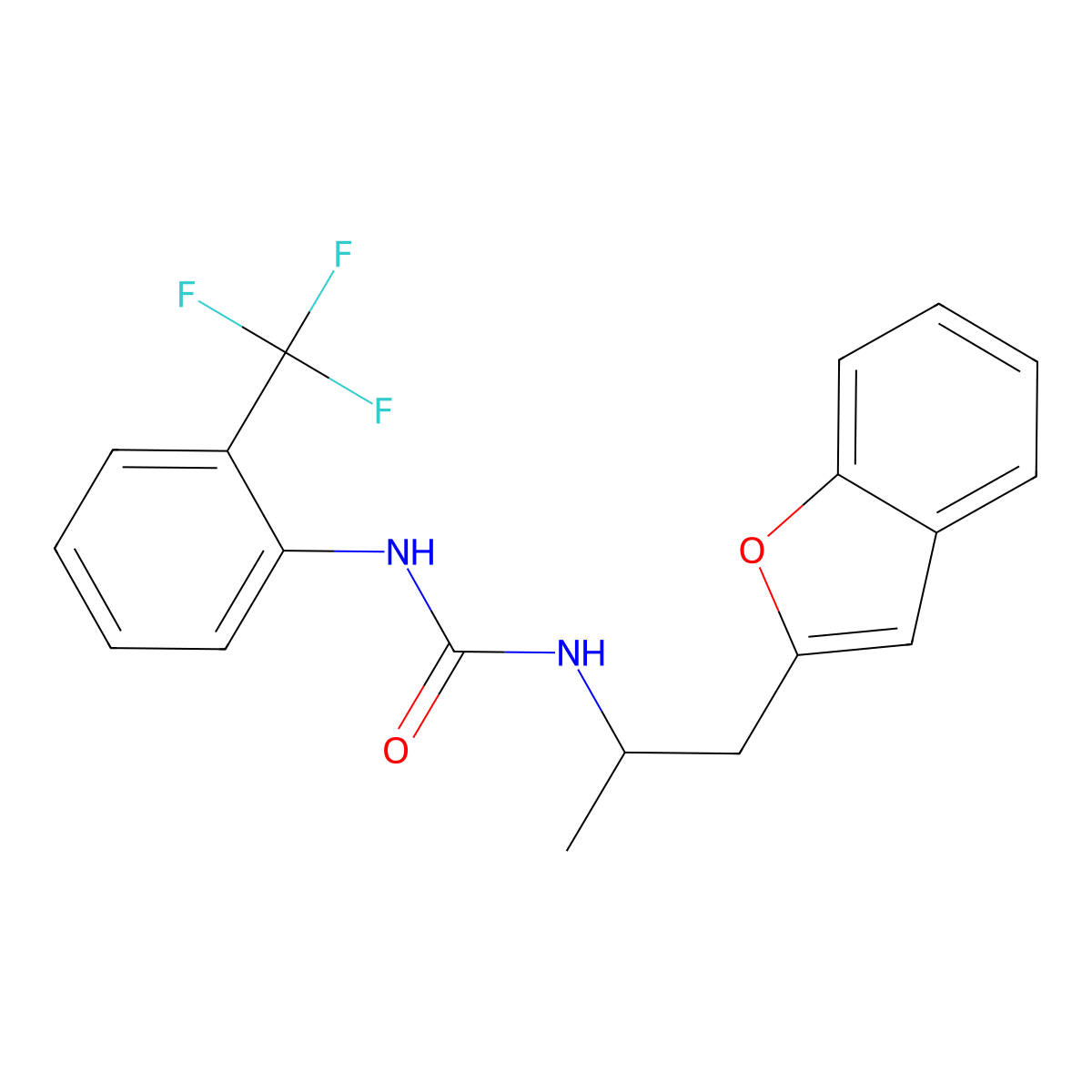 1-(1-(Benzofuran-2-yl)propan-2-yl)-3-(2-(trifluoromethyl)phenyl)urea molecular structure, CAS 2034513-55-6