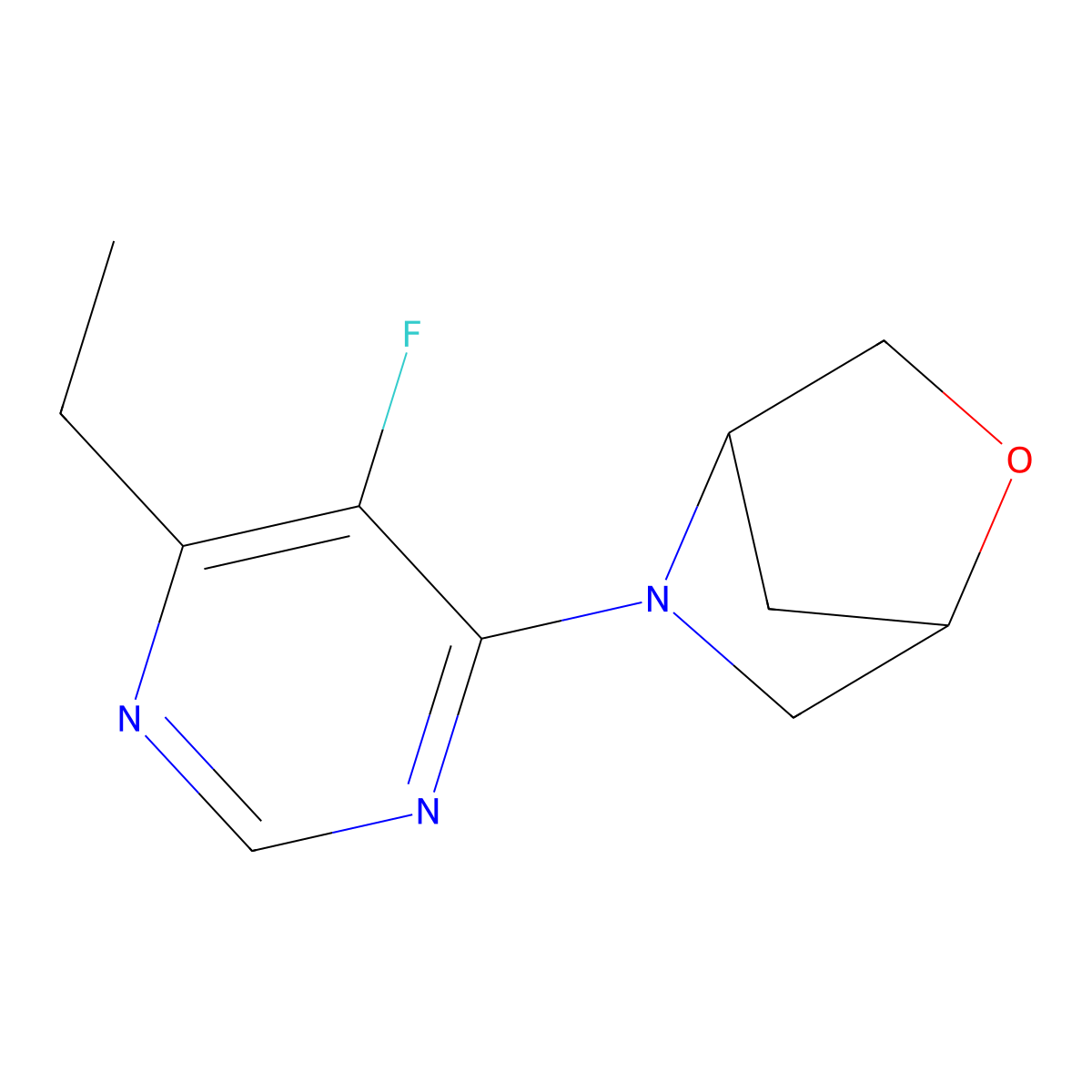 5-(6-Ethyl-5-fluoropyrimidin-4-yl)-2-oxa-5-azabicyclo[2.2.1]heptane molecular structure, CAS 2034513-61-4