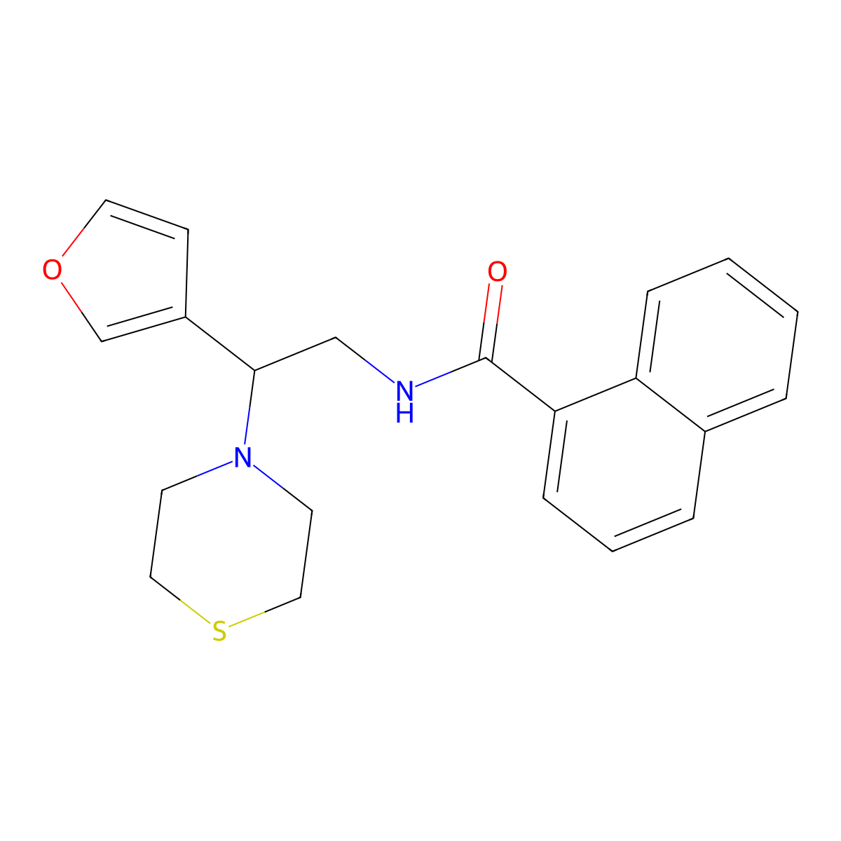 N-(2-(furan-3-yl)-2-thiomorpholinoethyl)-1-naphthamide molecular structure, CAS 2034513-62-5
