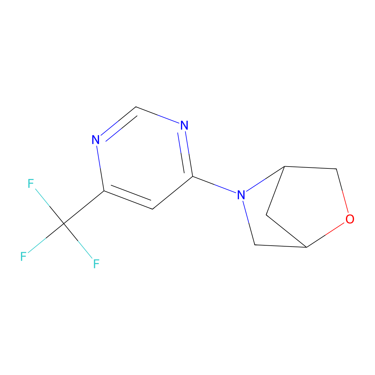 5-[6-(Trifluoromethyl)pyrimidin-4-yl]-2-oxa-5-azabicyclo[2.2.1]heptane molecular structure, CAS 2034513-66-9