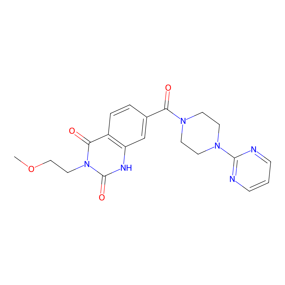 3-(2-methoxyethyl)-7-(4-(pyrimidin-2-yl)piperazine-1-carbonyl)quinazoline-2,4(1H,3H)-dione molecular structure, CAS 2034513-68-1