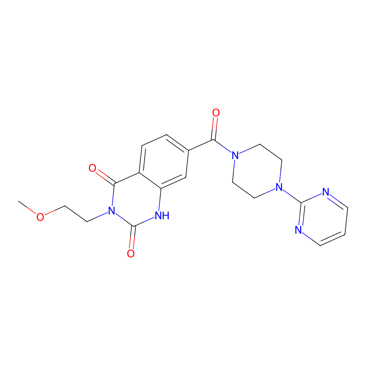 3-(2-methoxyethyl)-7-(4-(pyrimidin-2-yl)piperazine-1-carbonyl)quinazoline-2,4(1H,3H)-dione molecular structure, CAS 2034513-68-1