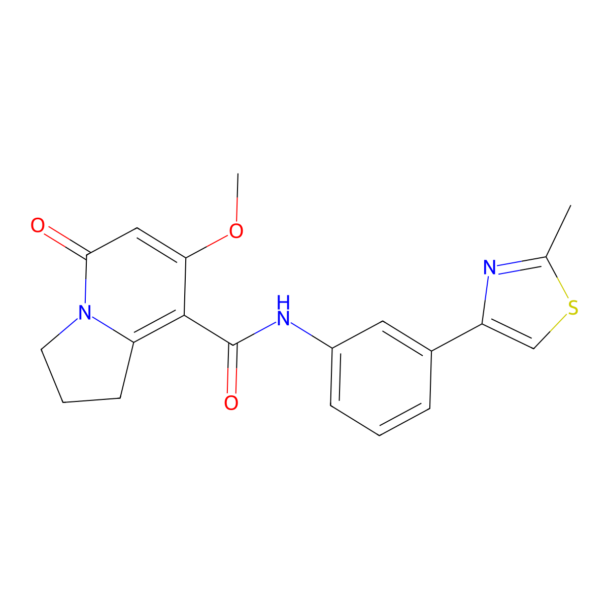 7-methoxy-N-(3-(2-methylthiazol-4-yl)phenyl)-5-oxo-1,2,3,5-tetrahydroindolizine-8-carboxamide molecular structure, CAS 2034513-69-2