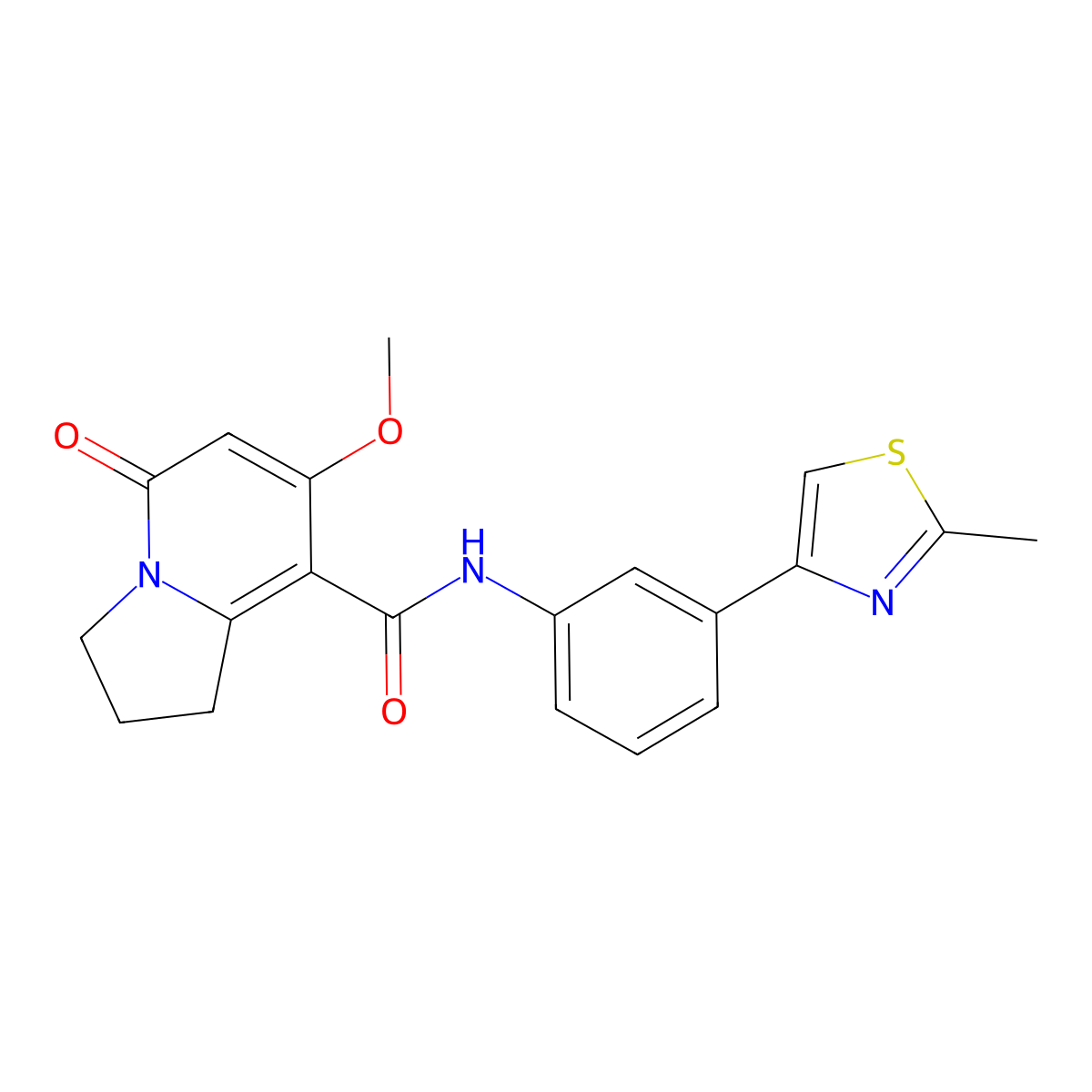 7-methoxy-N-(3-(2-methylthiazol-4-yl)phenyl)-5-oxo-1,2,3,5-tetrahydroindolizine-8-carboxamide molecular structure, CAS 2034513-69-2