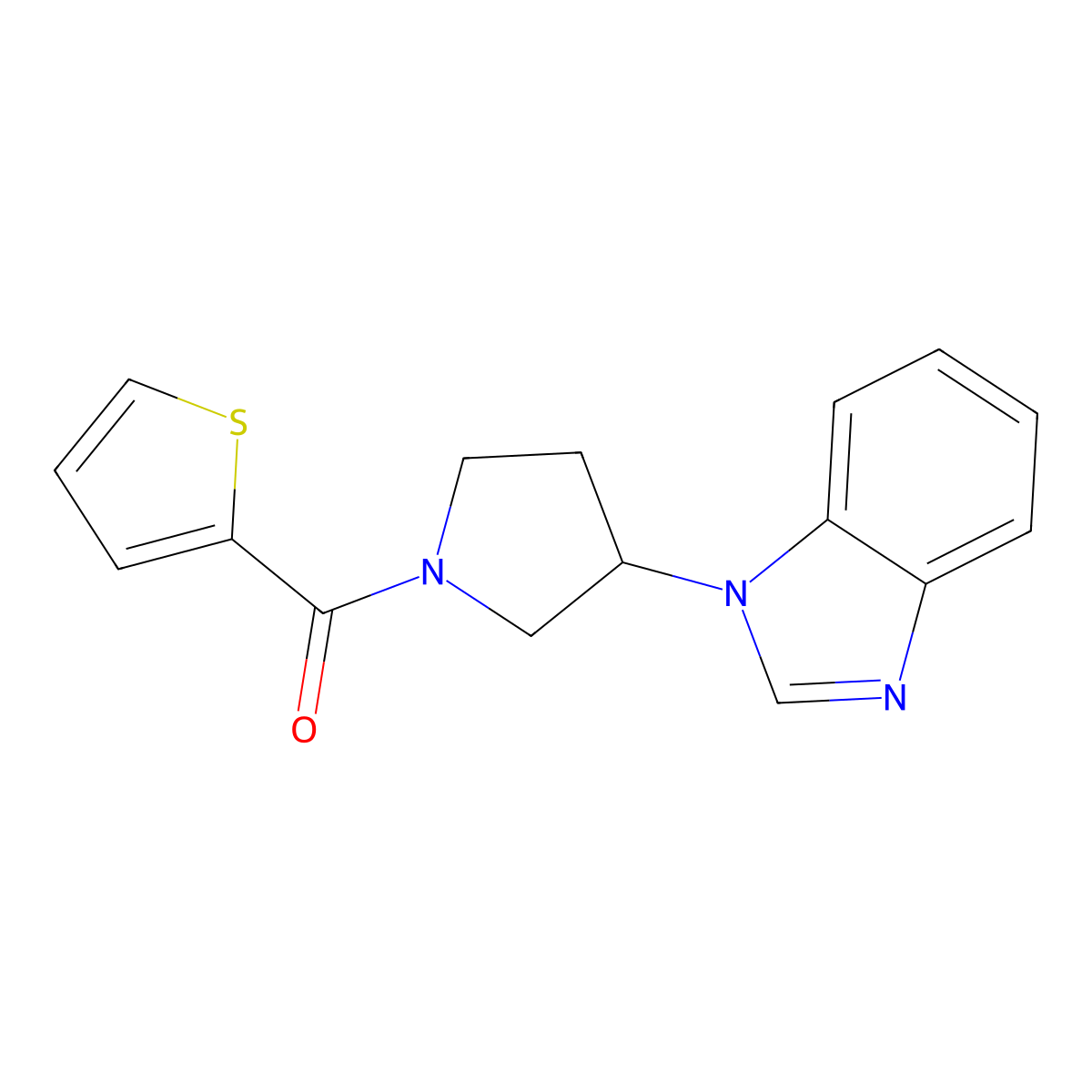 (3-(1H-benzo[d]imidazol-1-yl)pyrrolidin-1-yl)(thiophen-2-yl)methanone molecular structure, CAS 2034513-76-1