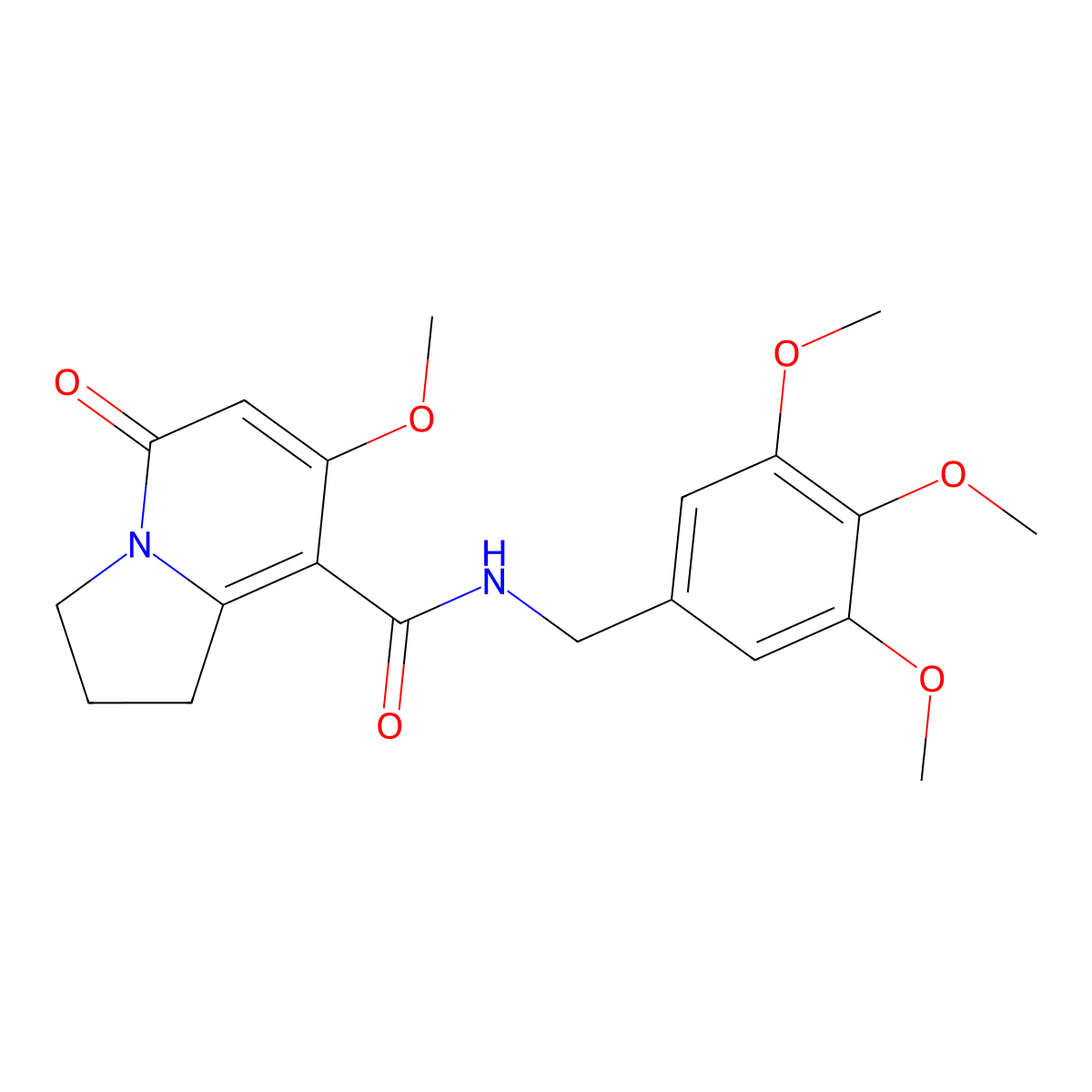 7-methoxy-5-oxo-N-(3,4,5-trimethoxybenzyl)-1,2,3,5-tetrahydroindolizine-8-carboxamide molecular structure, CAS 2034513-90-9