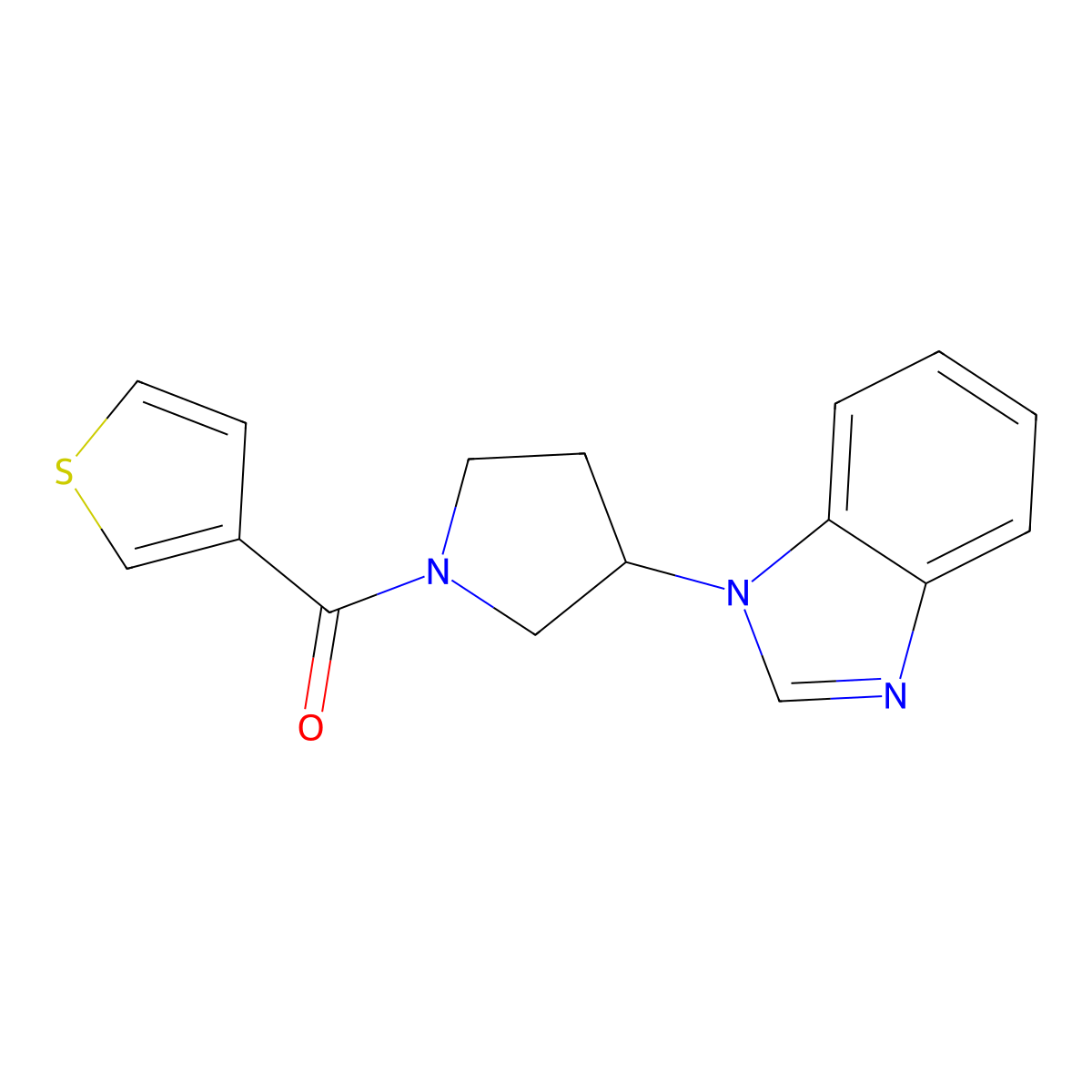 (3-(1H-benzo[d]imidazol-1-yl)pyrrolidin-1-yl)(thiophen-3-yl)methanone molecular structure, CAS 2034513-94-3