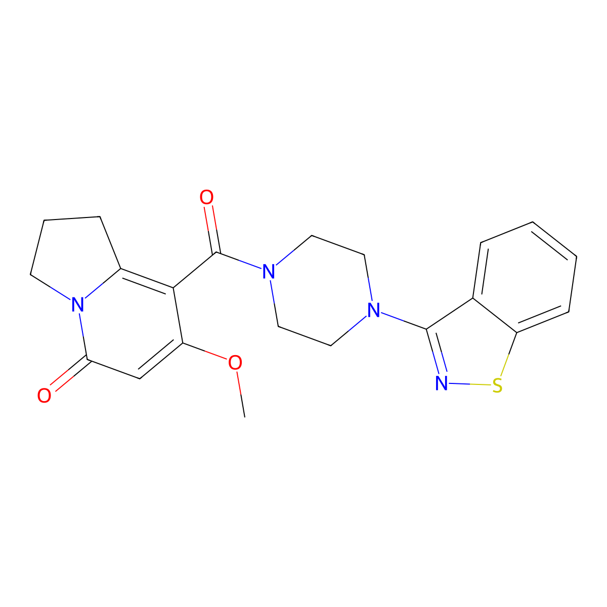 8-(4-(benzo[d]isothiazol-3-yl)piperazine-1-carbonyl)-7-methoxy-2,3-dihydroindolizin-5(1H)-one molecular structure, CAS 2034514-15-1