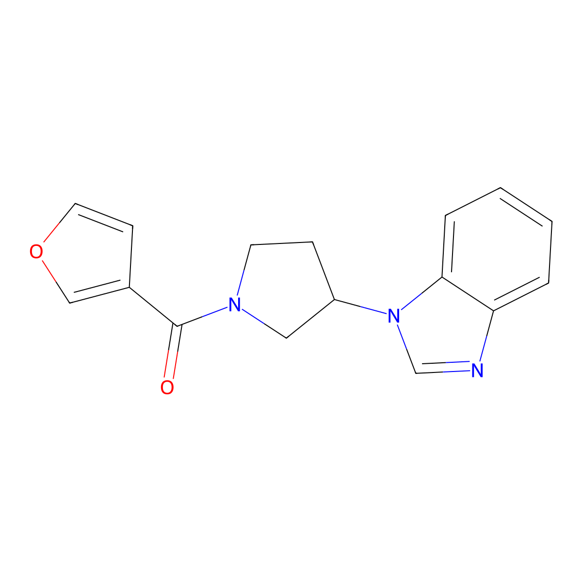 (3-(1H-benzo[d]imidazol-1-yl)pyrrolidin-1-yl)(furan-3-yl)methanone molecular structure, CAS 2034514-18-4