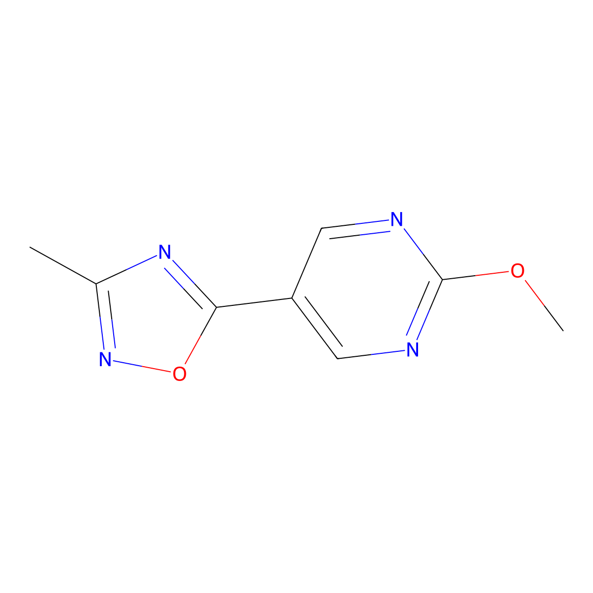 5-(2-Methoxypyrimidin-5-yl)-3-methyl-1,2,4-oxadiazole molecular structure, CAS 2034514-22-0