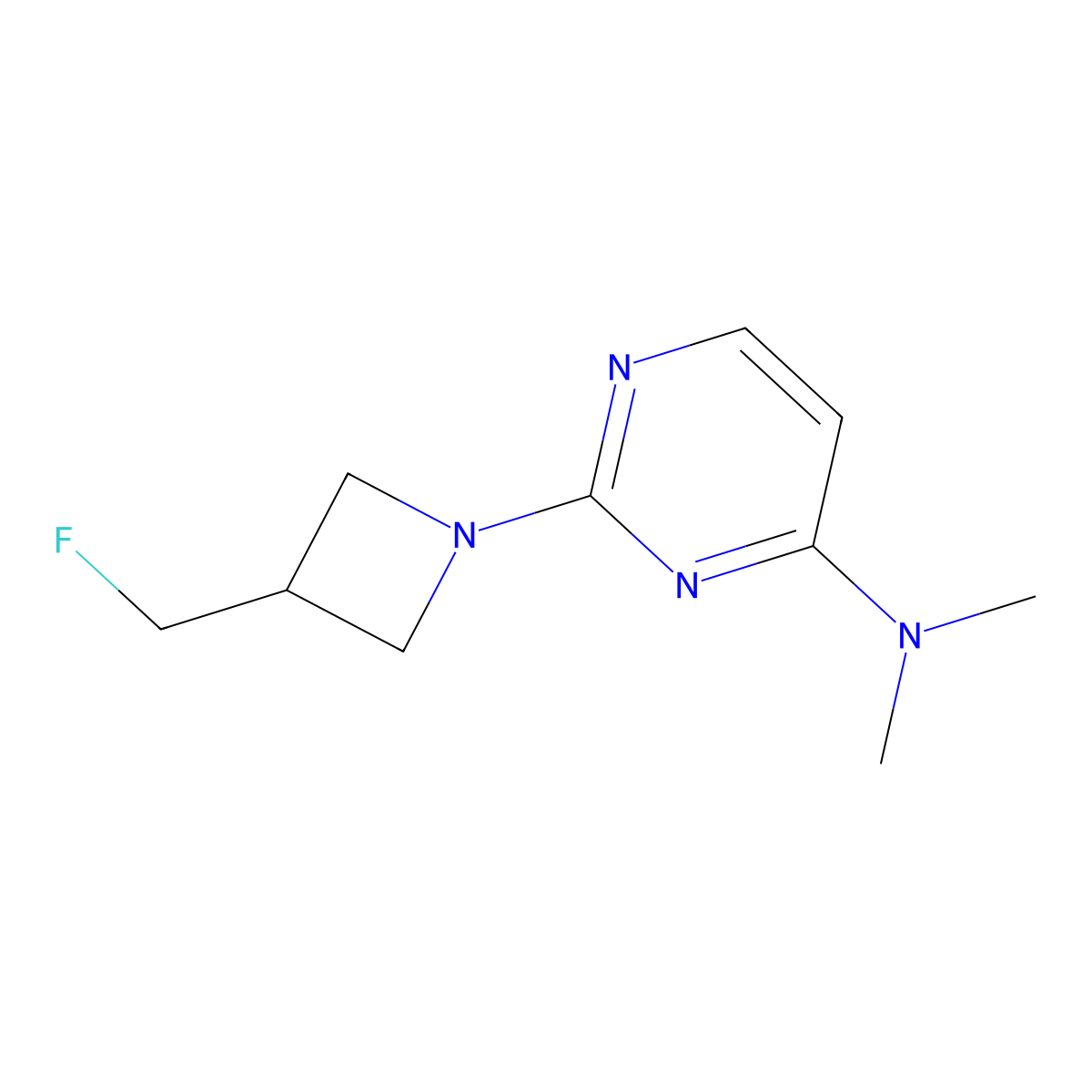 2-[3-(fluoromethyl)azetidin-1-yl]-N,N-dimethylpyrimidin-4-amine molecular structure, CAS 2034514-30-0
