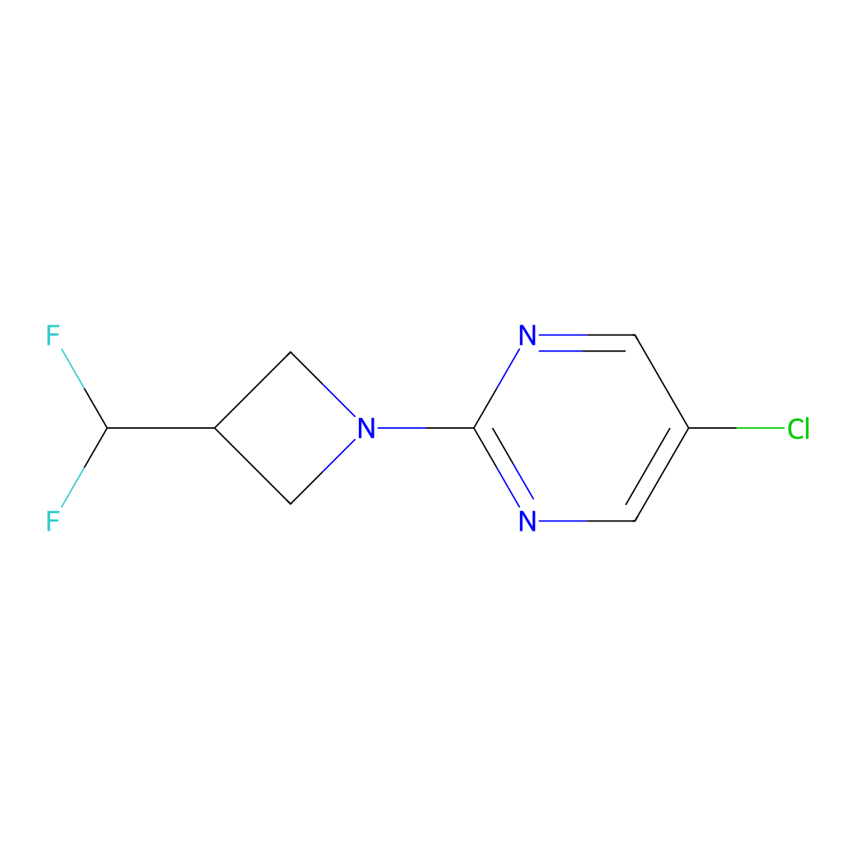 5-Chloro-2-[3-(difluoromethyl)azetidin-1-yl]pyrimidine molecular structure, CAS 2034514-54-8