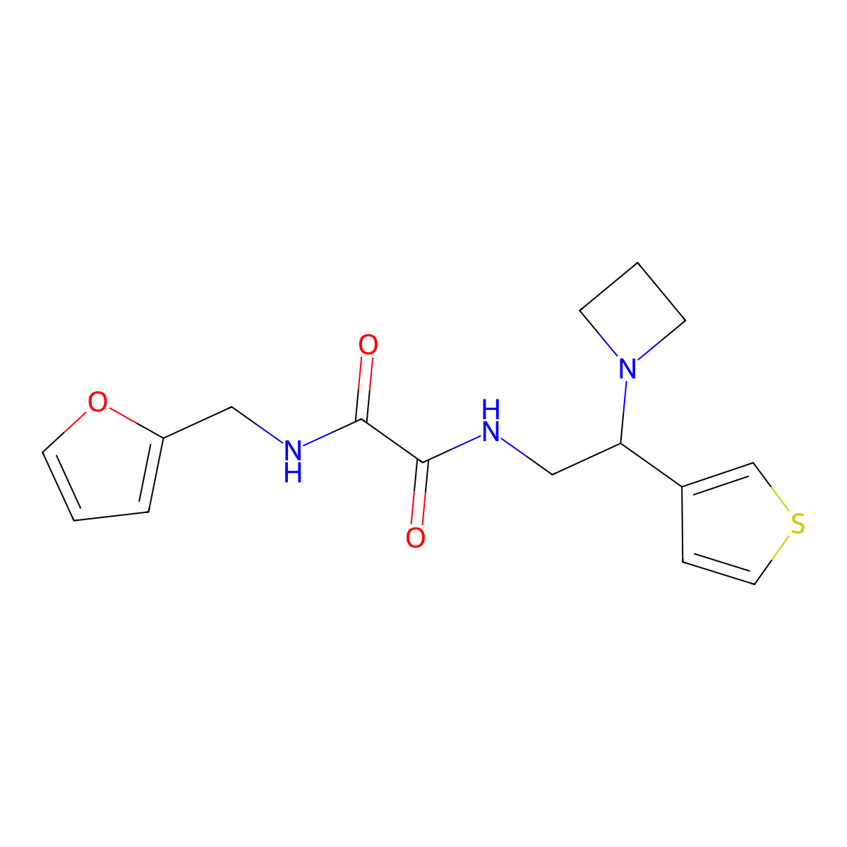 N1-(2-(azetidin-1-yl)-2-(thiophen-3-yl)ethyl)-N2-(furan-2-ylmethyl)oxalamide molecular structure, CAS 2034514-74-2