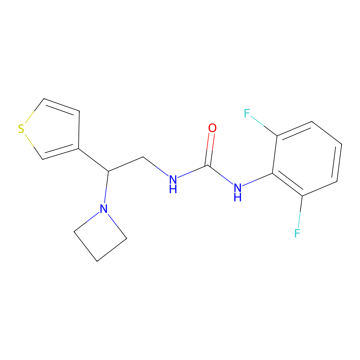 1-(2-(Azetidin-1-yl)-2-(thiophen-3-yl)ethyl)-3-(2,6-difluorophenyl)urea molecular structure, CAS 2034514-76-4