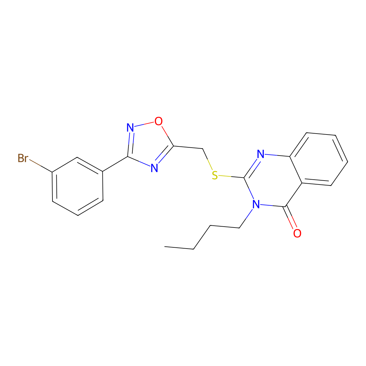 2-(((3-(3-bromophenyl)-1,2,4-oxadiazol-5-yl)methyl)thio)-3-butylquinazolin-4(3H)-one molecular structure, CAS 2034514-77-5